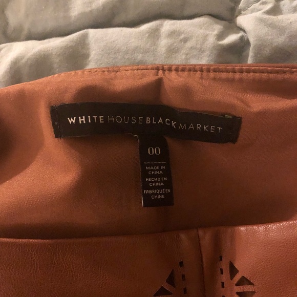 WHBM Laser Cut Leather A Line Skirt - Picture 3 of 8